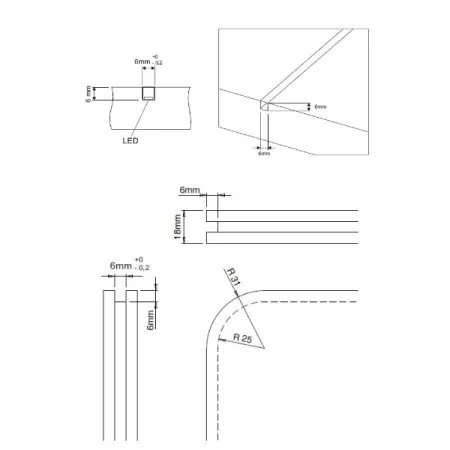 LED FLESSIBILE FRONTALMENTE DOMUS LINE FLEXYLED AT6 LUCE CALDA 2700K 24 VOLT