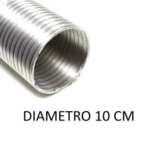 TUBO X STUFE/CAPPE ALLUMINIO FLESSIBILE DIAMETRO 10 CM
