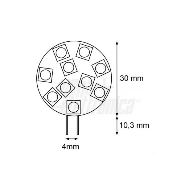 LAMPADINA PIATTA 10 LED ATTACCO G4 2,2W B.N.