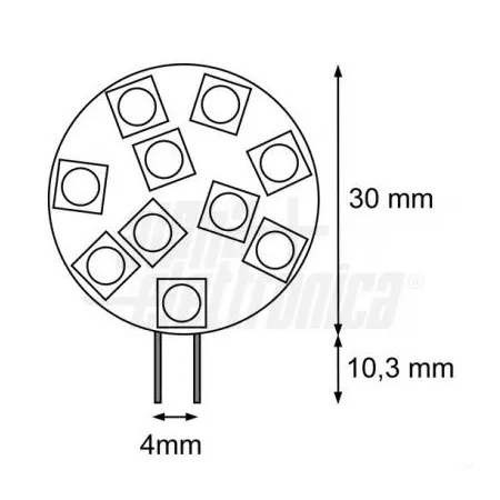 LAMPADINA PIATTA 10 LED ATTACCO G4 2,2W B.N. LAMPADINA PIATTA 10 LED ATTACCO G4 2,2W B.N.
