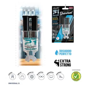 COLLA UNIVERSAL 21 BICOMPONENTE SIRINGA DA ML. 6 OFFERTA