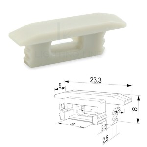 TAPPO GRIGIO PER PROFILO LED A INCASSO CON FORO PASSACAVO LEDPOINT