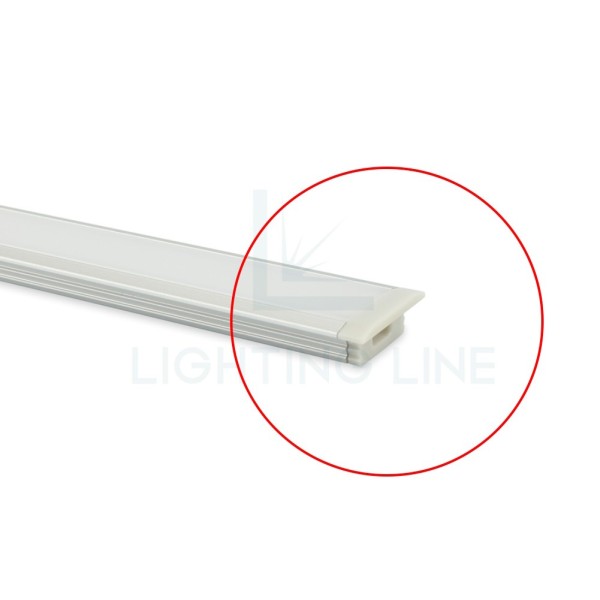 TAPPO GRIGIO PER PROFILO LED A INCASSO CON FORO PASSACAVO LEDPOINT